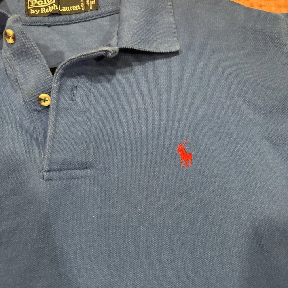 Polo by Ralph Lauren XL Short Sleeves Shirt Blue With Red Logo